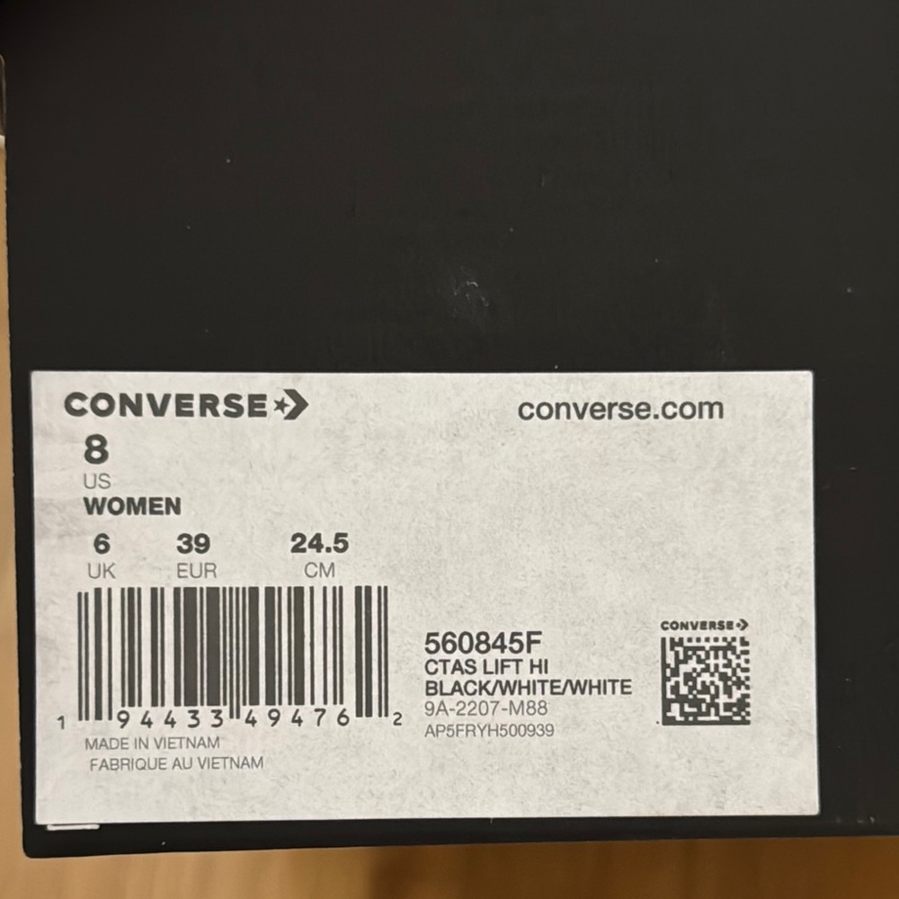 Converse Black and White Platform High-Tops - Picture 2 of 9